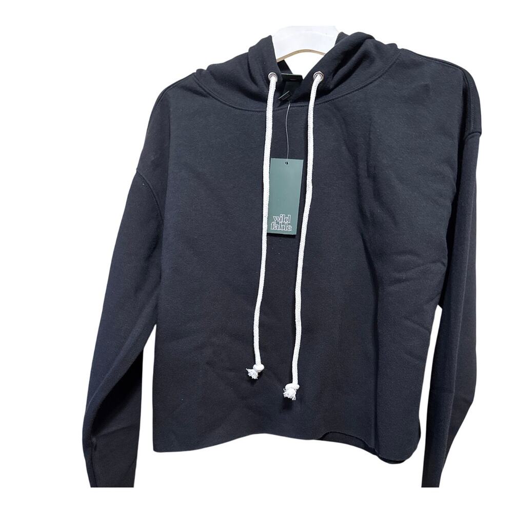 Wild Fable Ebony Cropped Hoodie, Size S, Ultra Soft, Pull‎ String Hood